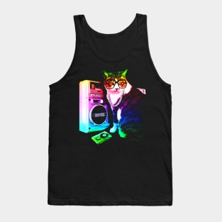 Rainbow Boombox Cat Tank Top